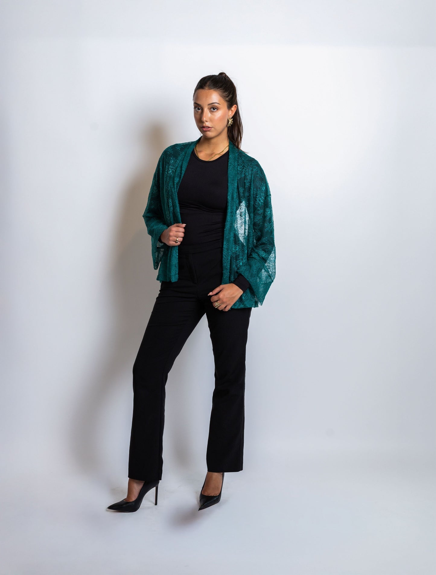 Kimono Aengus - Dentelle verte