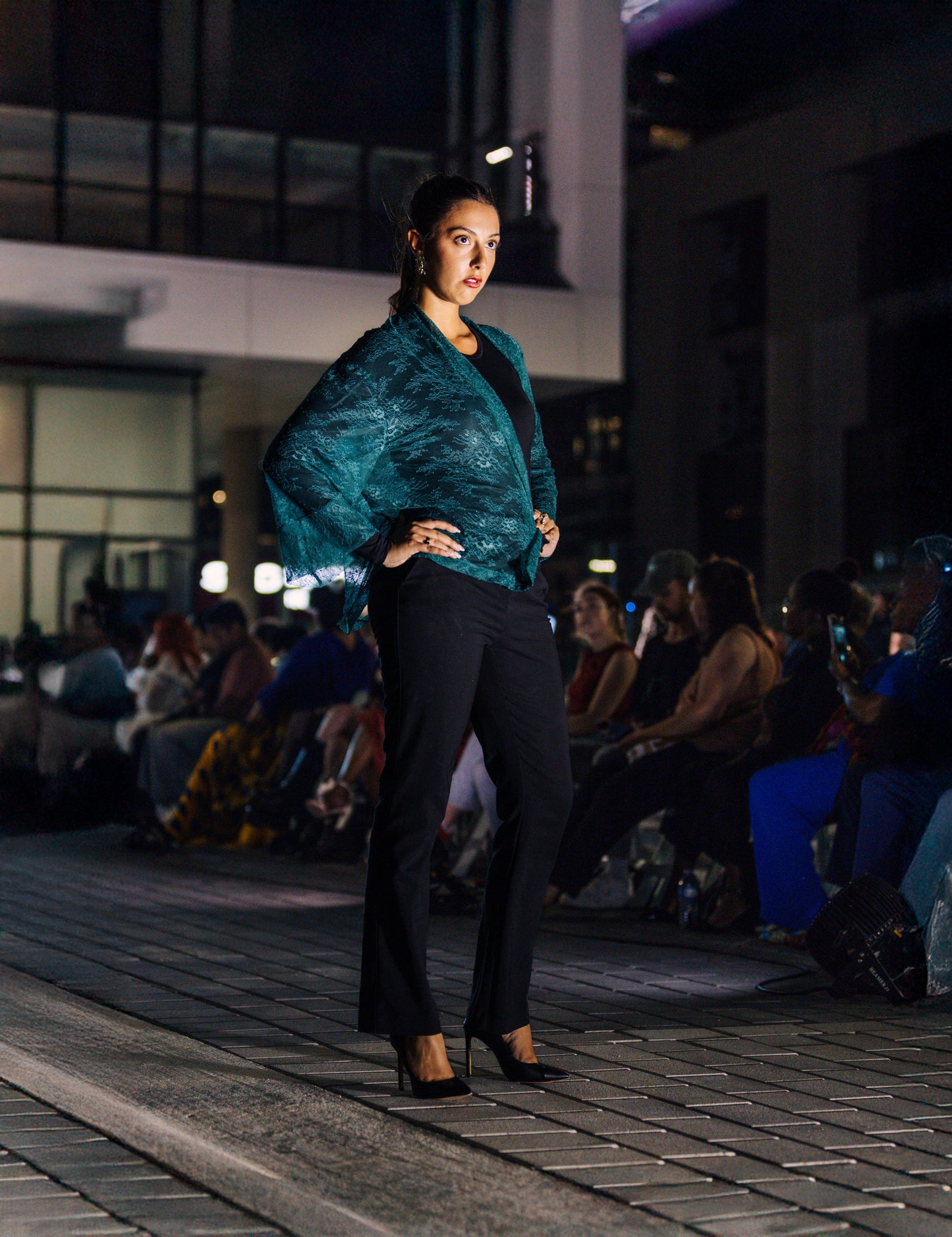 Kimono Aengus - Dentelle verte