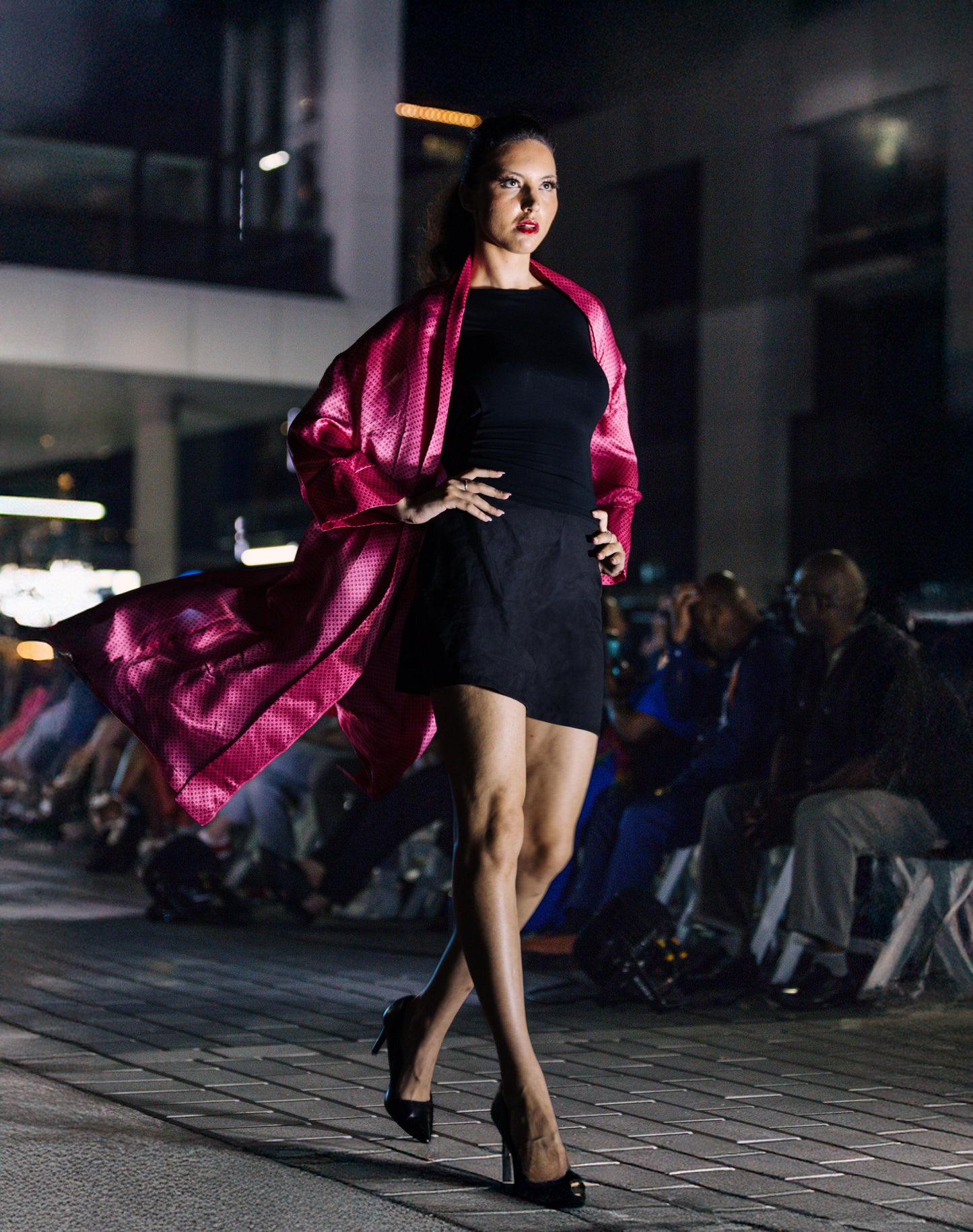 Kimono Antigone - Soie Fuschia