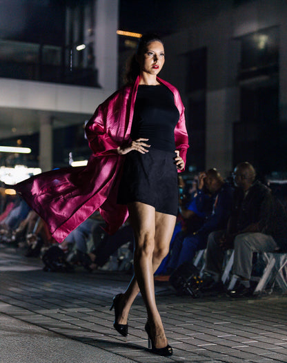 Kimono Antigone - Soie Fuschia