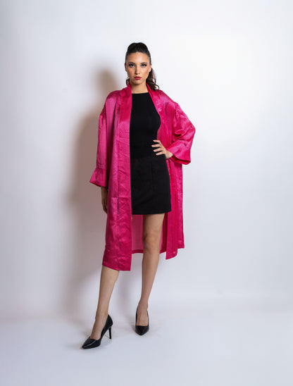 Kimono Antigone - Soie Fuschia